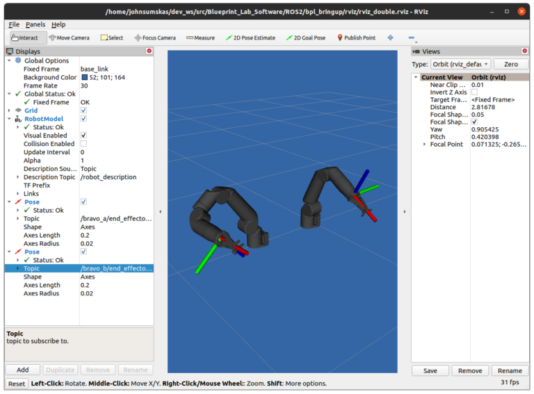 Reach Bravo Manipulators integrated with ROS.