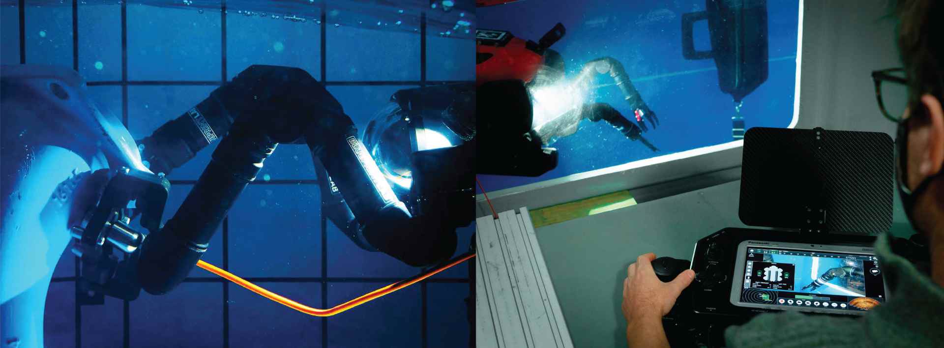 robotic arms being tested underwater